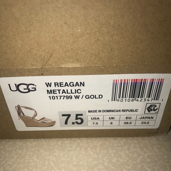 Sz 7.5 UGG gold wedge sandles - Picture 8 of 8